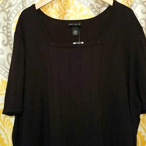 Maggie Barnes Ribbed Short Sleeve Sweater, 4X